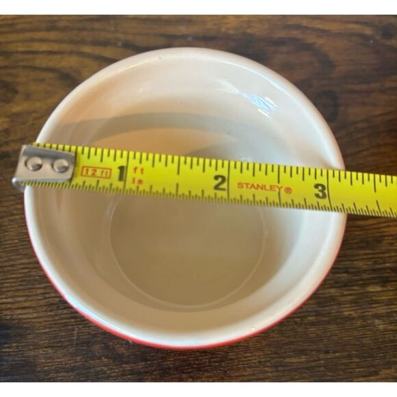 Vintage Le Creuset Stoneware Stackable Ramekin in Red / Set of 4 - Picture 7 of 8